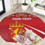 Personalized Norway Constitution Day Round Carpet Norwegian Lion Pyramidal Saxifrage