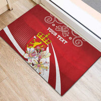 Personalized Norway Constitution Day Rubber Doormat Norwegian Lion Pyramidal Saxifrage