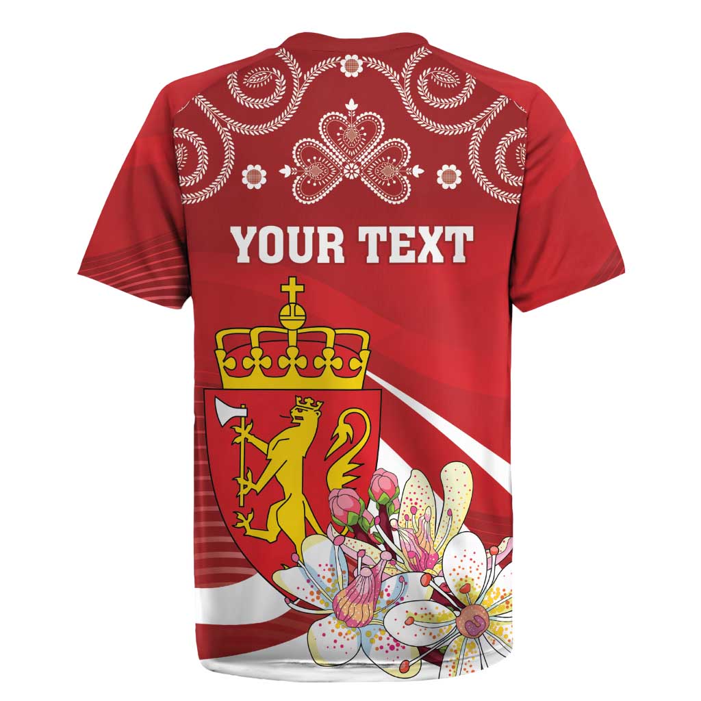 Personalized Norway Constitution Day Rugby Jersey Norwegian Lion Pyramidal Saxifrage