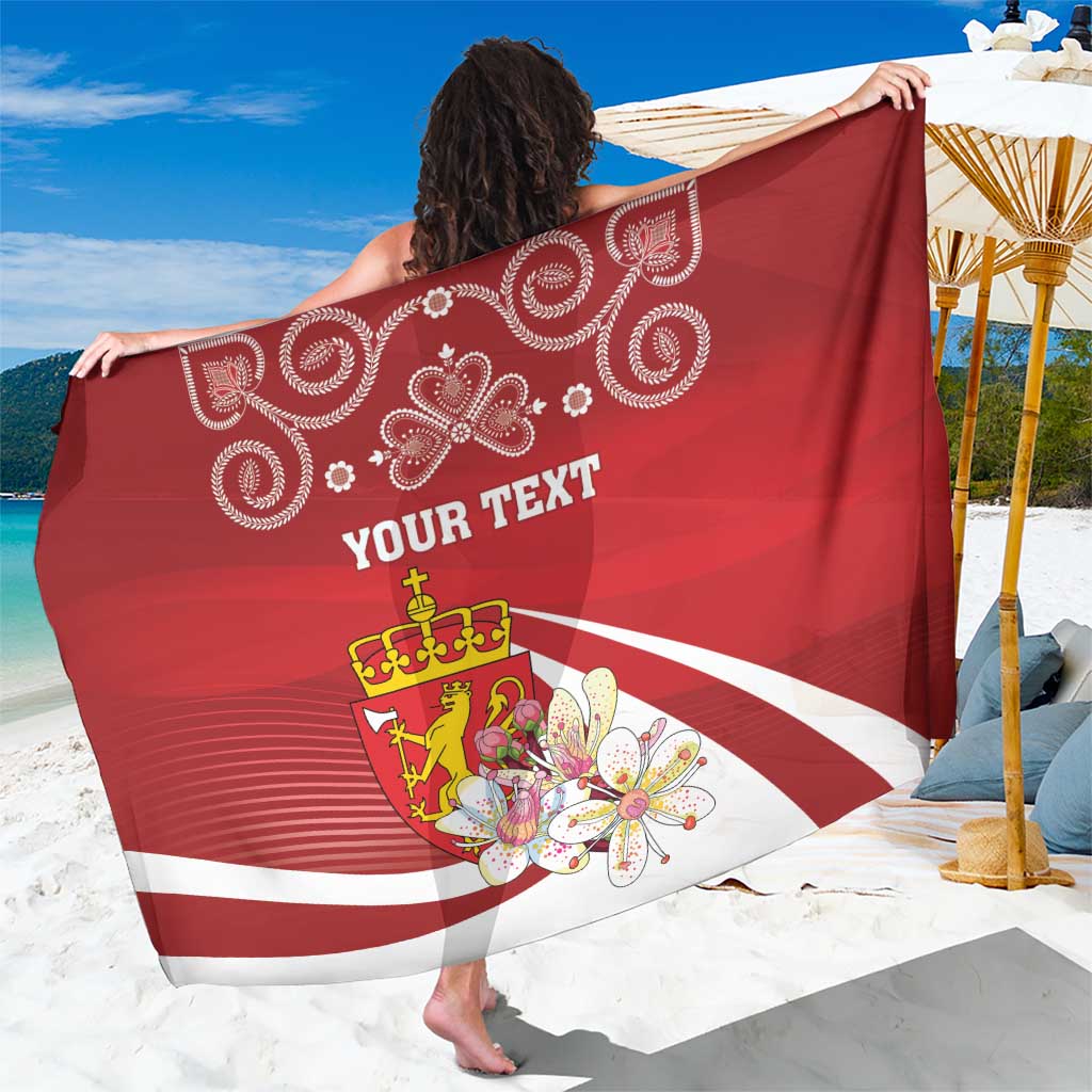 Personalized Norway Constitution Day Sarong Norwegian Lion Pyramidal Saxifrage