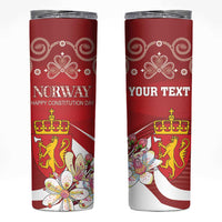 Personalized Norway Constitution Day Skinny Tumbler Norwegian Lion Pyramidal Saxifrage