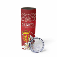 Personalized Norway Constitution Day Skinny Tumbler Norwegian Lion Pyramidal Saxifrage