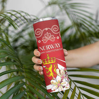 Personalized Norway Constitution Day Skinny Tumbler Norwegian Lion Pyramidal Saxifrage