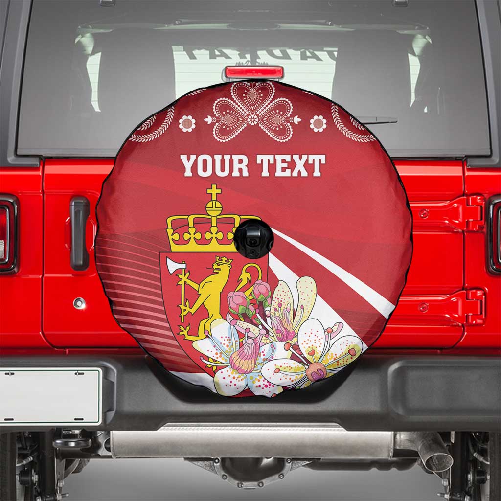 Personalized Norway Constitution Day Spare Tire Cover Norwegian Lion Pyramidal Saxifrage