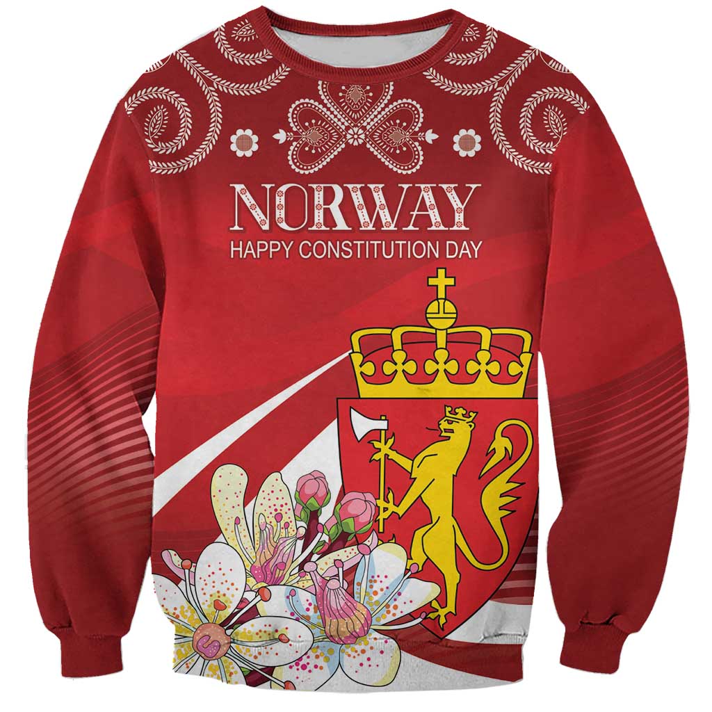 Personalized Norway Constitution Day Sweatshirt Norwegian Lion Pyramidal Saxifrage