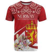 Personalized Norway Constitution Day T Shirt Norwegian Lion Pyramidal Saxifrage