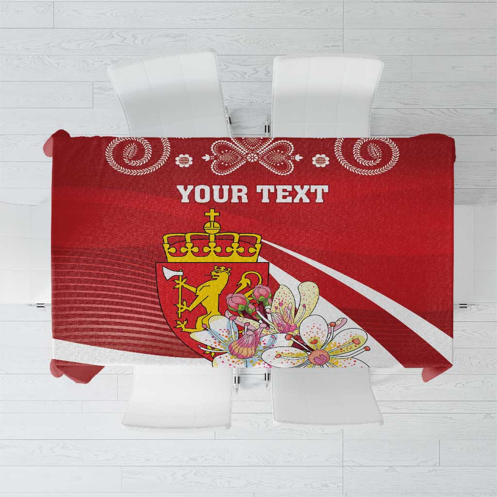 Personalized Norway Constitution Day Tablecloth Norwegian Lion Pyramidal Saxifrage