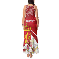 Personalized Norway Constitution Day Tank Maxi Dress Norwegian Lion Pyramidal Saxifrage