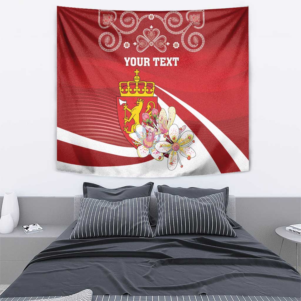 Personalized Norway Constitution Day Tapestry Norwegian Lion Pyramidal Saxifrage
