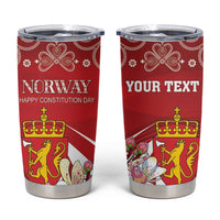 Personalized Norway Constitution Day Tumbler Cup Norwegian Lion Pyramidal Saxifrage