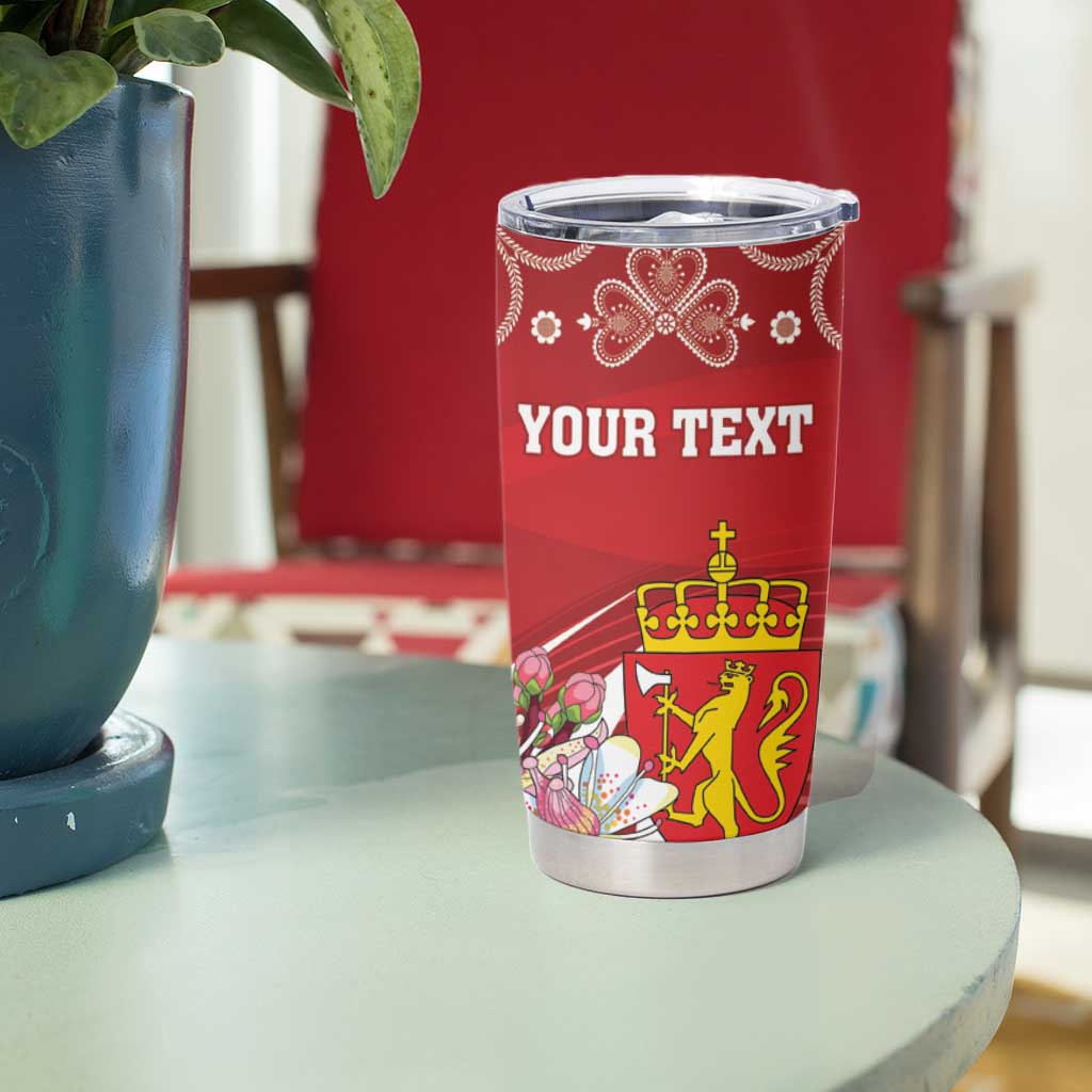 Personalized Norway Constitution Day Tumbler Cup Norwegian Lion Pyramidal Saxifrage