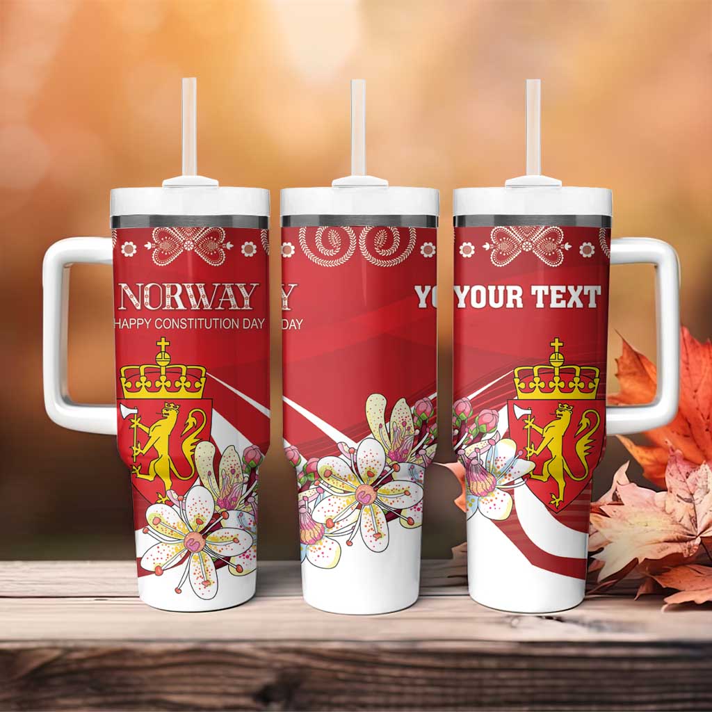 Personalized Norway Constitution Day Tumbler With Handle Norwegian Lion Pyramidal Saxifrage