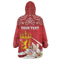Personalized Norway Constitution Day Wearable Blanket Hoodie Norwegian Lion Pyramidal Saxifrage