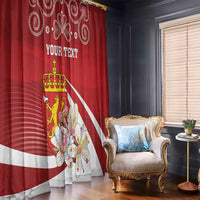 Personalized Norway Constitution Day Window Curtain Norwegian Lion Pyramidal Saxifrage