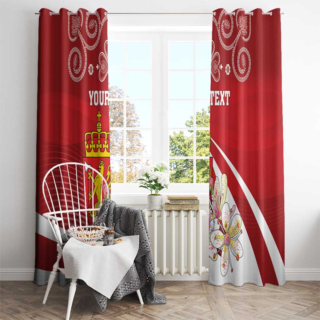 Personalized Norway Constitution Day Window Curtain Norwegian Lion Pyramidal Saxifrage