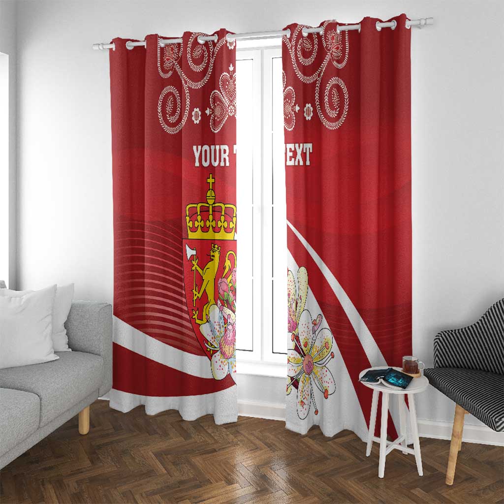 Personalized Norway Constitution Day Window Curtain Norwegian Lion Pyramidal Saxifrage