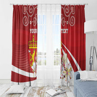 Personalized Norway Constitution Day Window Curtain Norwegian Lion Pyramidal Saxifrage