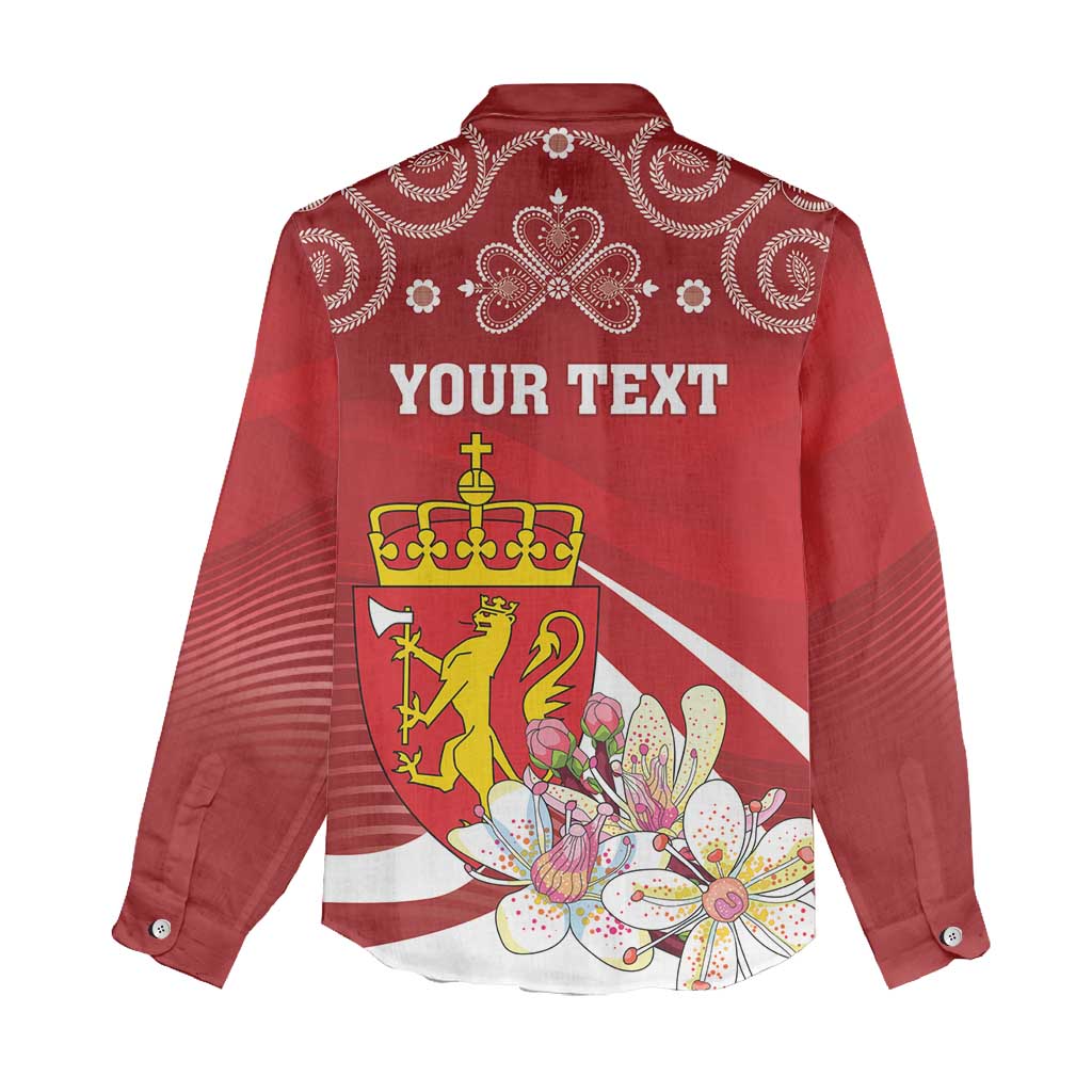 Personalized Norway Constitution Day Women Casual Shirt Norwegian Lion Pyramidal Saxifrage