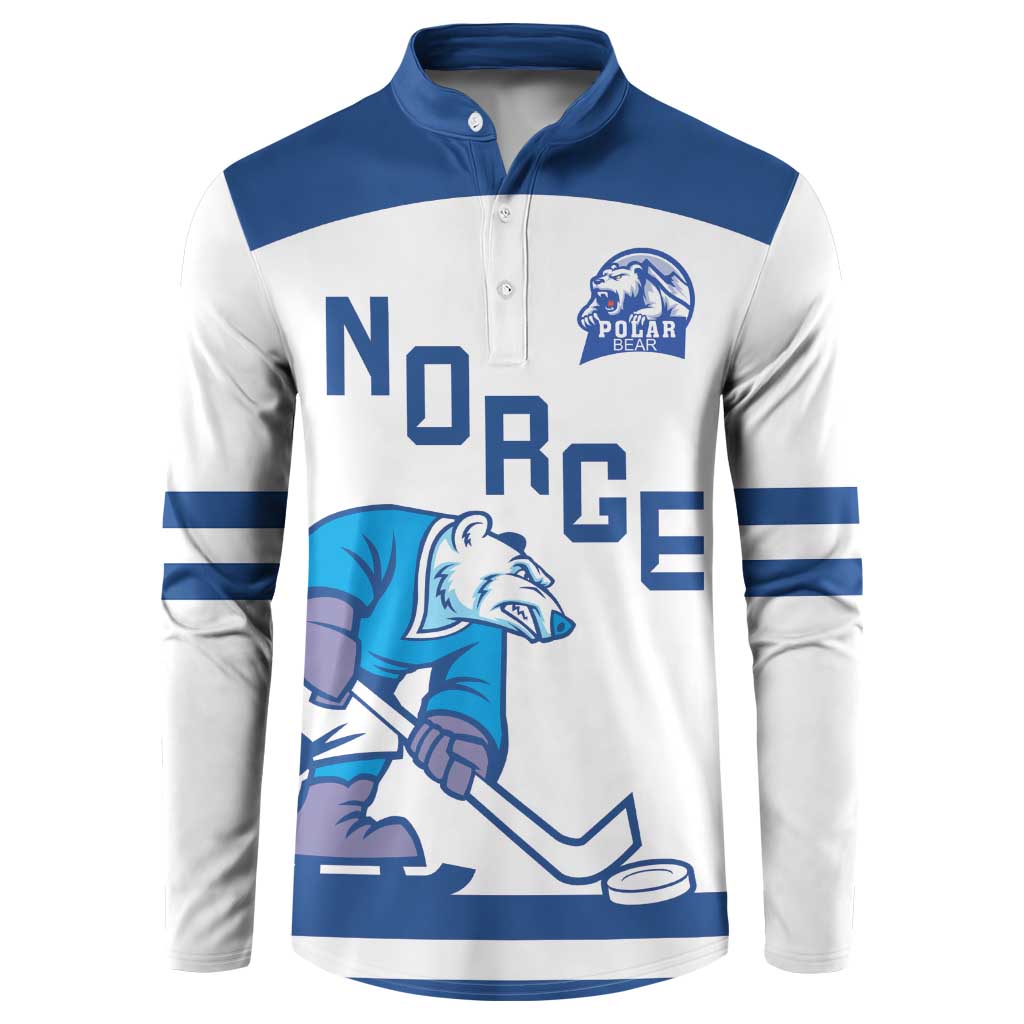 Custom Norway Hockey Button Sweatshirt Norge Polar Bears