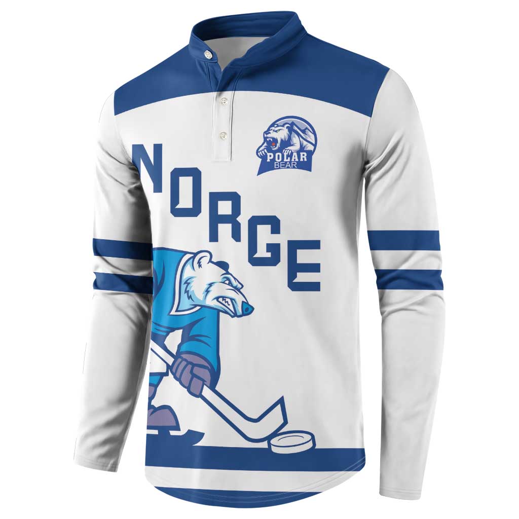 Custom Norway Hockey Button Sweatshirt Norge Polar Bears