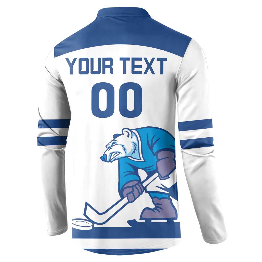 Custom Norway Hockey Button Sweatshirt Norge Polar Bears