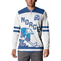 Custom Norway Hockey Button Sweatshirt Norge Polar Bears
