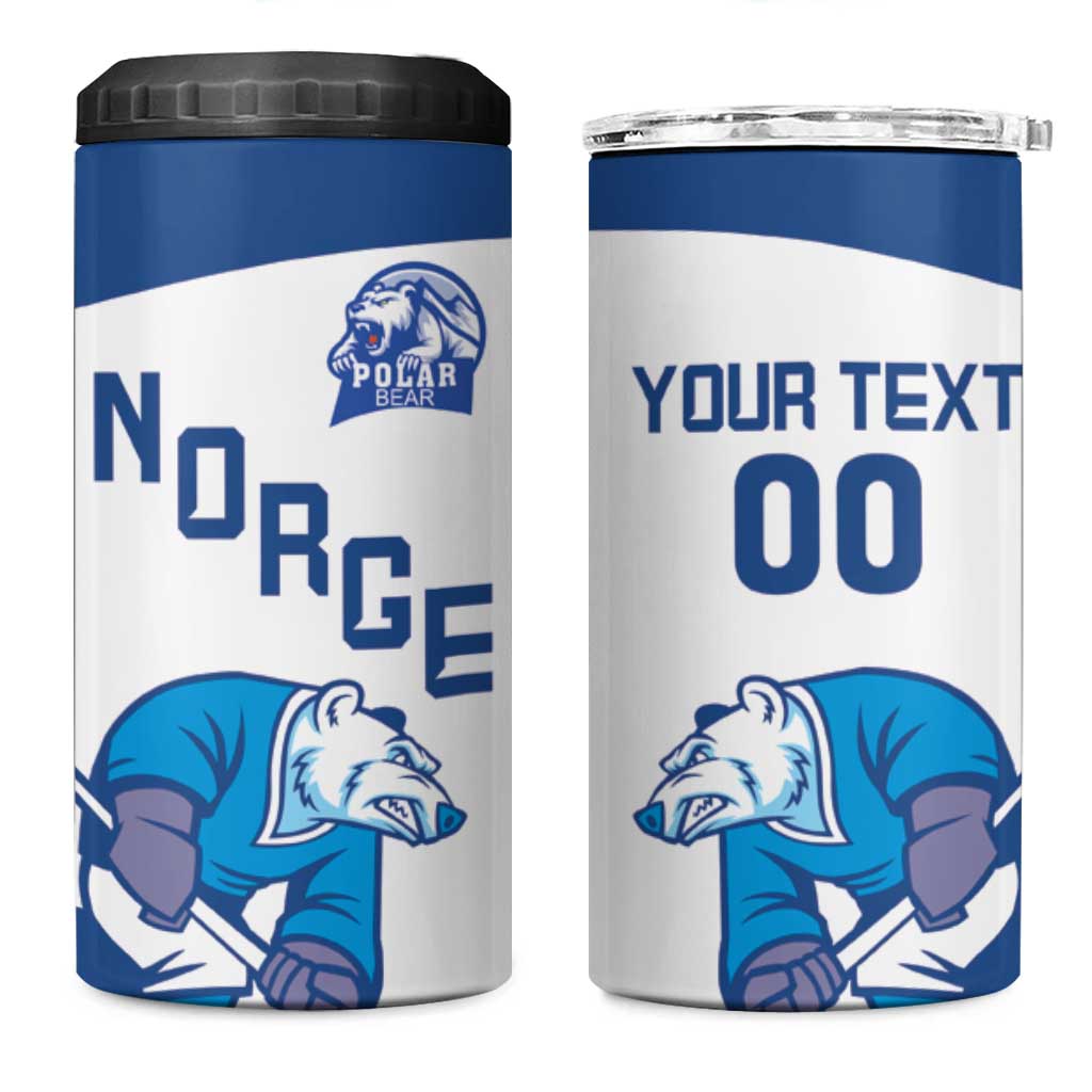 Custom Norway Hockey 4 in 1 Can Cooler Tumbler Norge Polar Bears