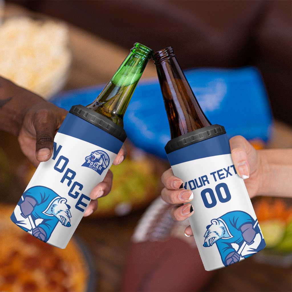 Custom Norway Hockey 4 in 1 Can Cooler Tumbler Norge Polar Bears