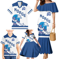 Custom Norway Hockey Family Matching Mermaid Dress and Hawaiian Shirt Norge Polar Bears