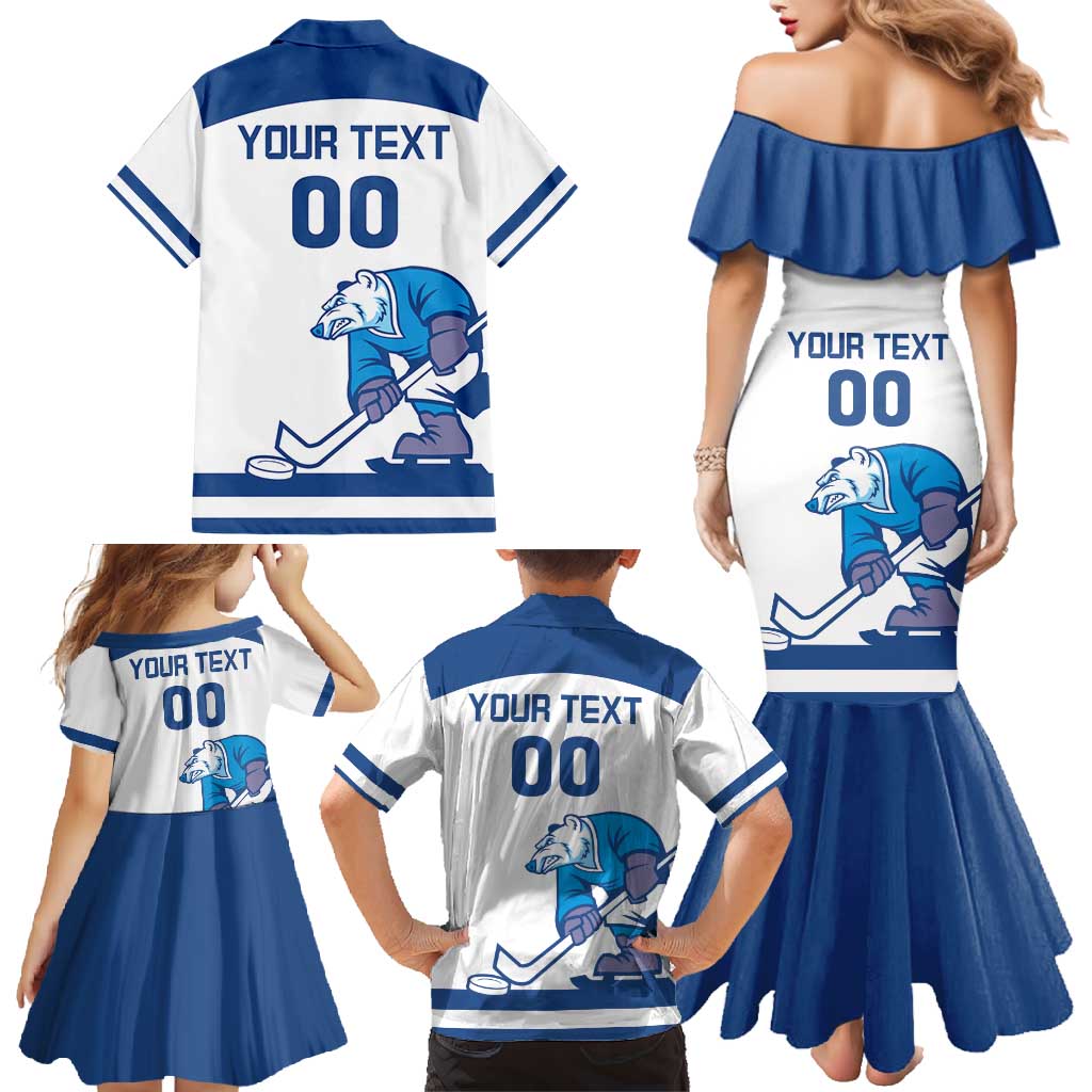 Custom Norway Hockey Family Matching Mermaid Dress and Hawaiian Shirt Norge Polar Bears