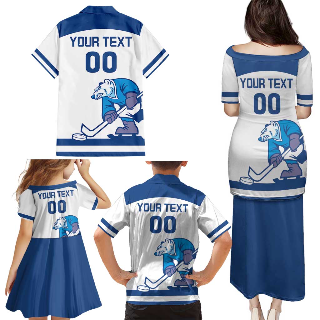 Custom Norway Hockey Family Matching Puletasi and Hawaiian Shirt Norge Polar Bears