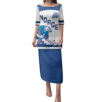Custom Norway Hockey Family Matching Puletasi and Hawaiian Shirt Norge Polar Bears