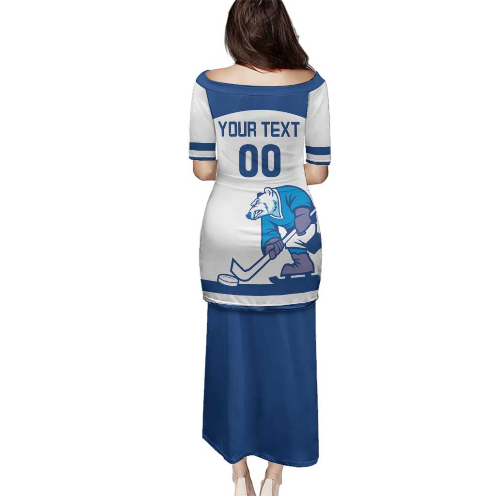 Custom Norway Hockey Family Matching Puletasi and Hawaiian Shirt Norge Polar Bears