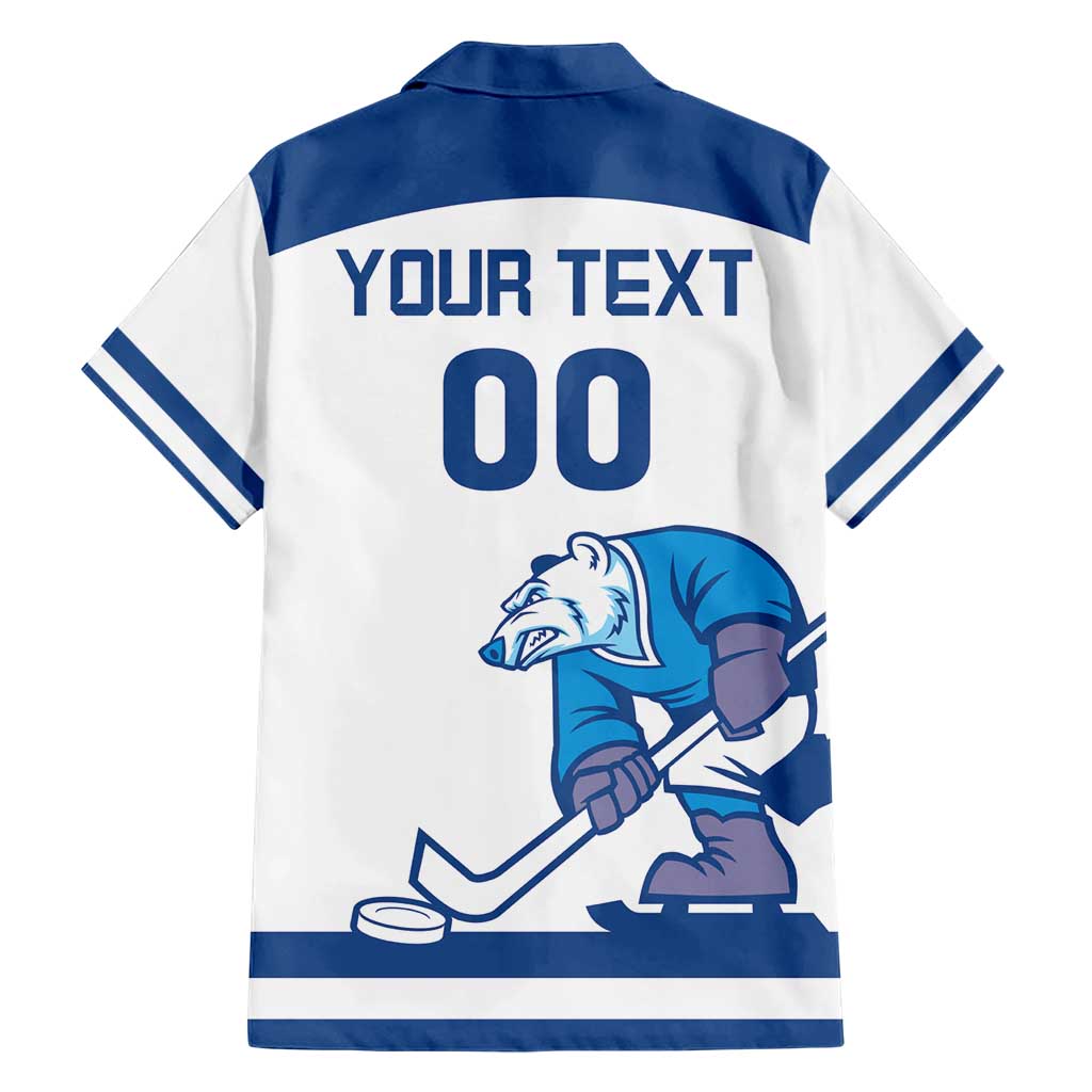Custom Norway Hockey Family Matching Short Sleeve Bodycon Dress and Hawaiian Shirt Norge Polar Bears
