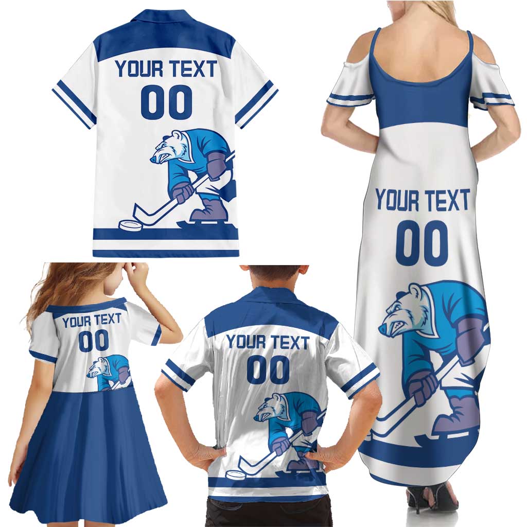 Custom Norway Hockey Family Matching Summer Maxi Dress and Hawaiian Shirt Norge Polar Bears