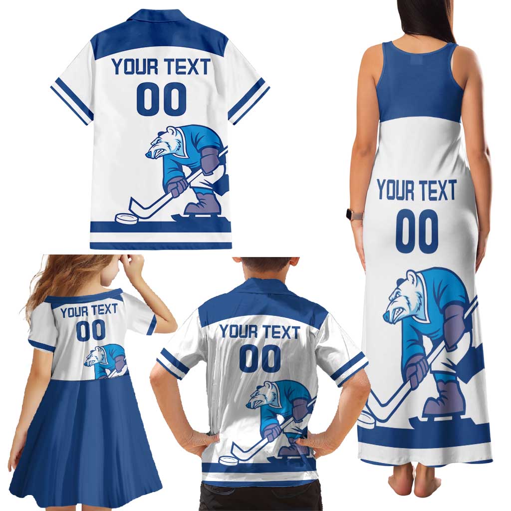 Custom Norway Hockey Family Matching Tank Maxi Dress and Hawaiian Shirt Norge Polar Bears