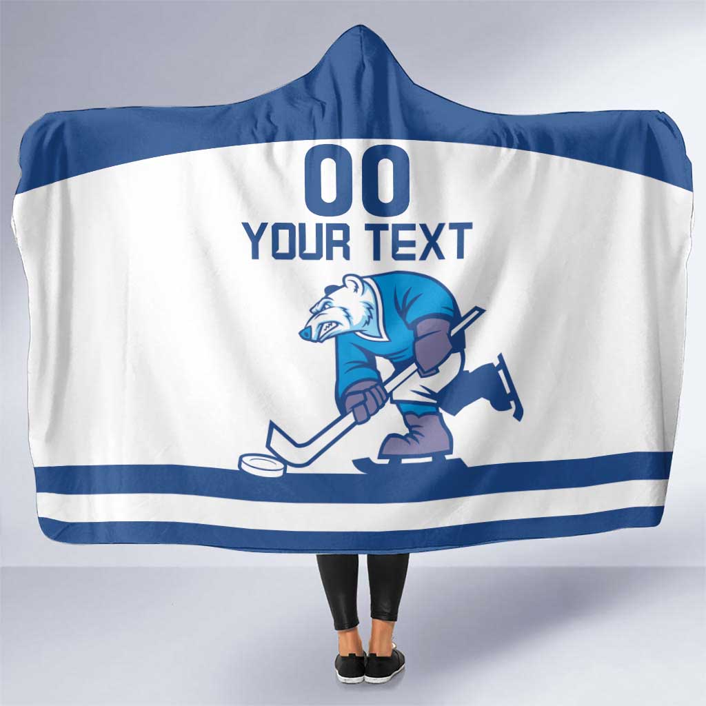 Custom Norway Hockey Hooded Blanket Norge Polar Bears