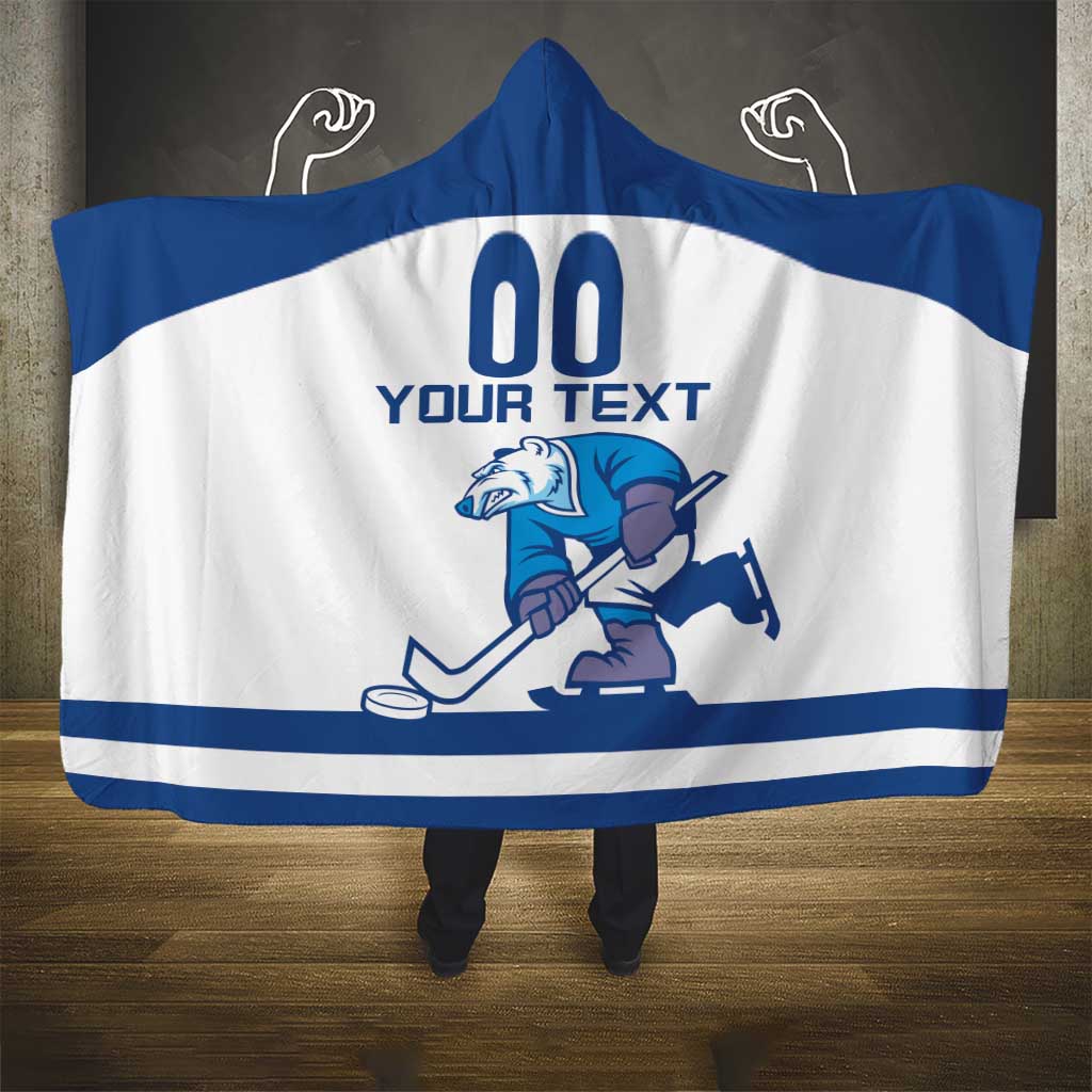 Custom Norway Hockey Hooded Blanket Norge Polar Bears