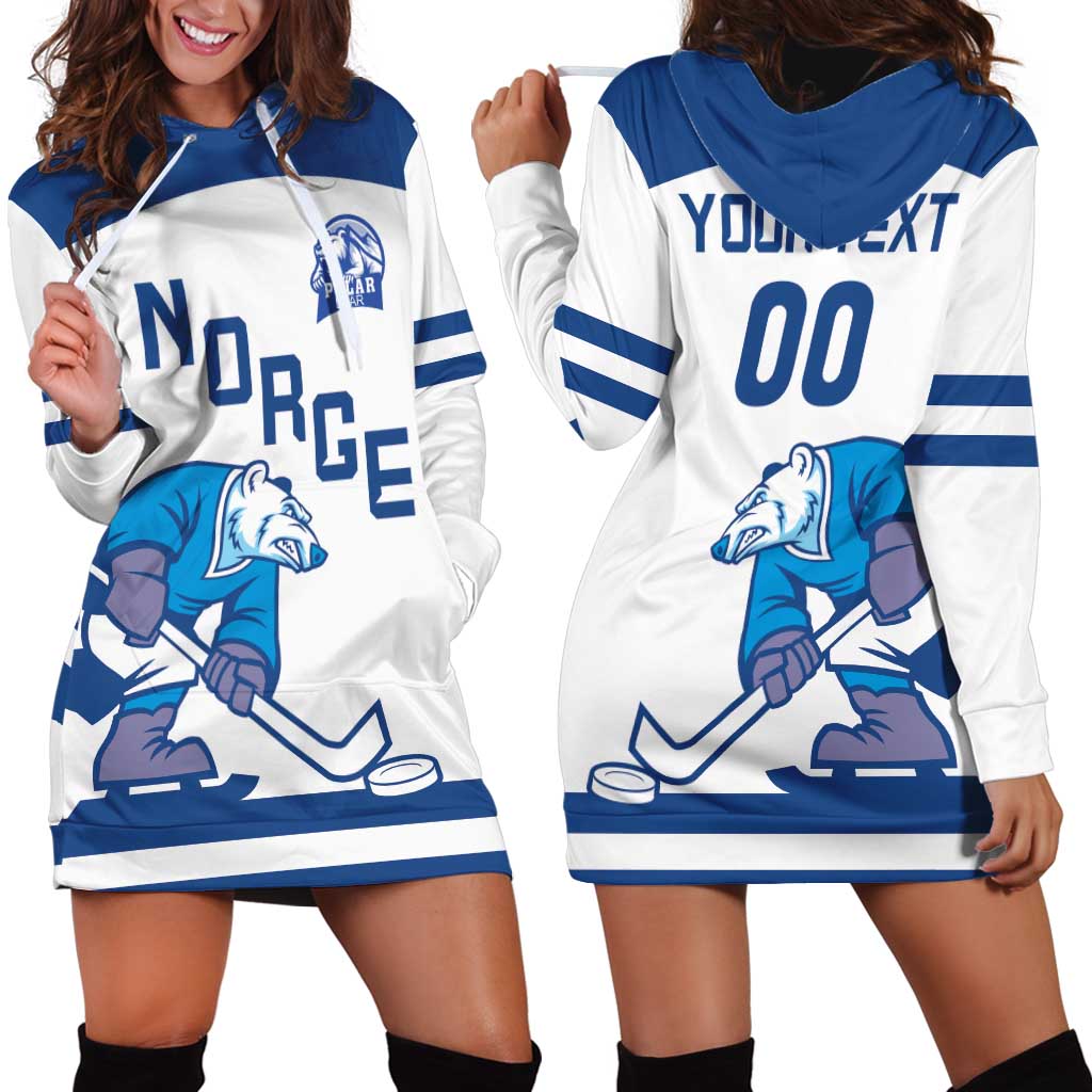 Custom Norway Hockey Hoodie Dress Norge Polar Bears