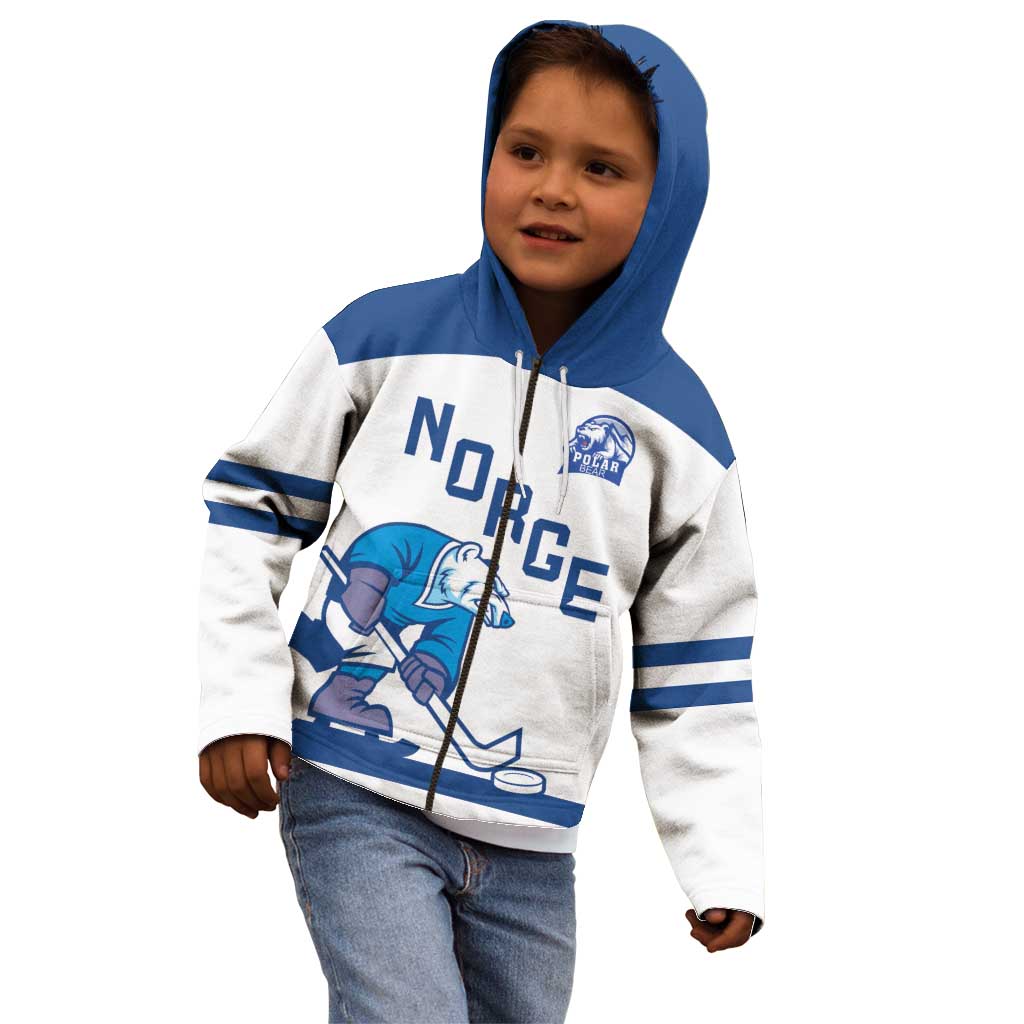 Custom Norway Hockey Kid Hoodie Norge Polar Bears