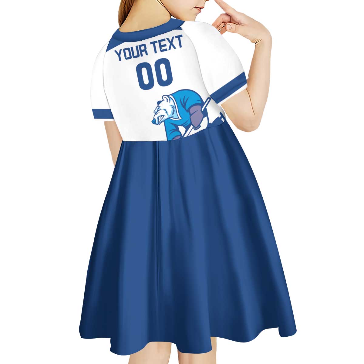 Custom Norway Hockey Kid Short Sleeve Dress Norge Polar Bears