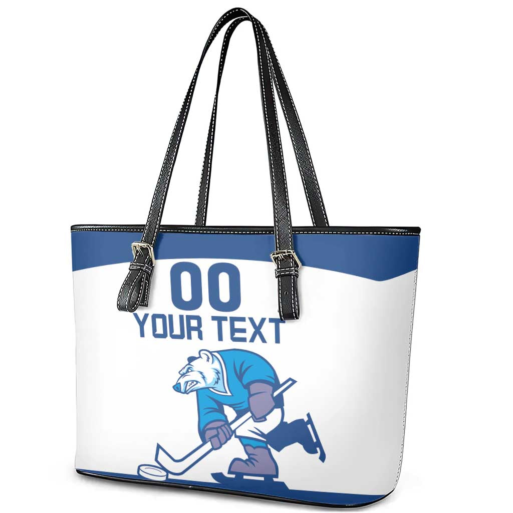 Custom Norway Hockey Leather Tote Bag Norge Polar Bears