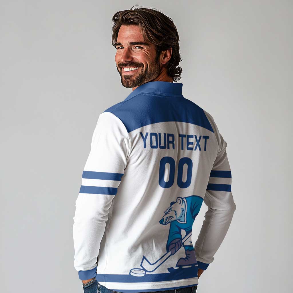 Custom Norway Hockey Long Sleeve Polo Shirt Norge Polar Bears