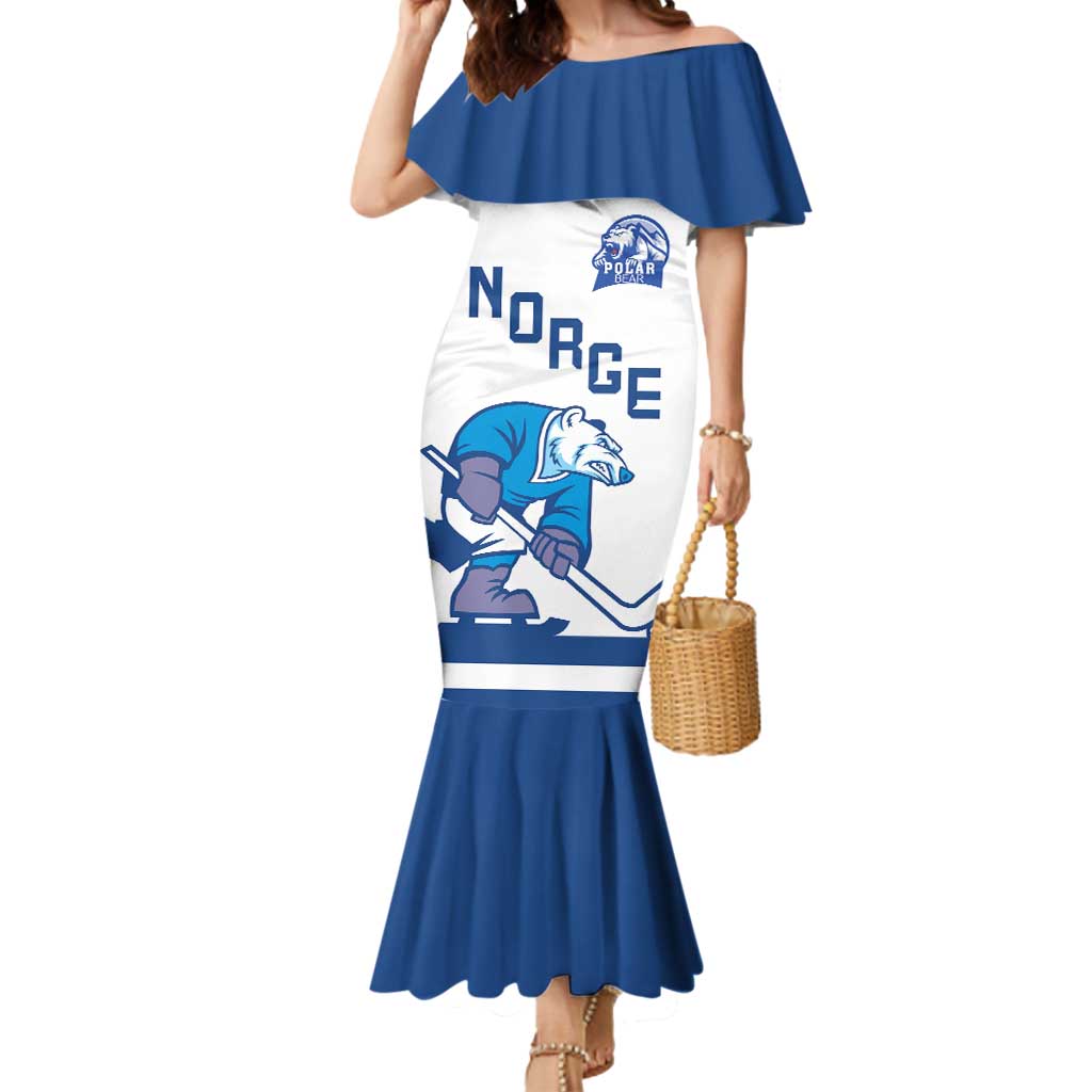 Custom Norway Hockey Mermaid Dress Norge Polar Bears
