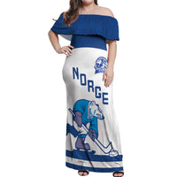 Custom Norway Hockey Off Shoulder Maxi Dress Norge Polar Bears