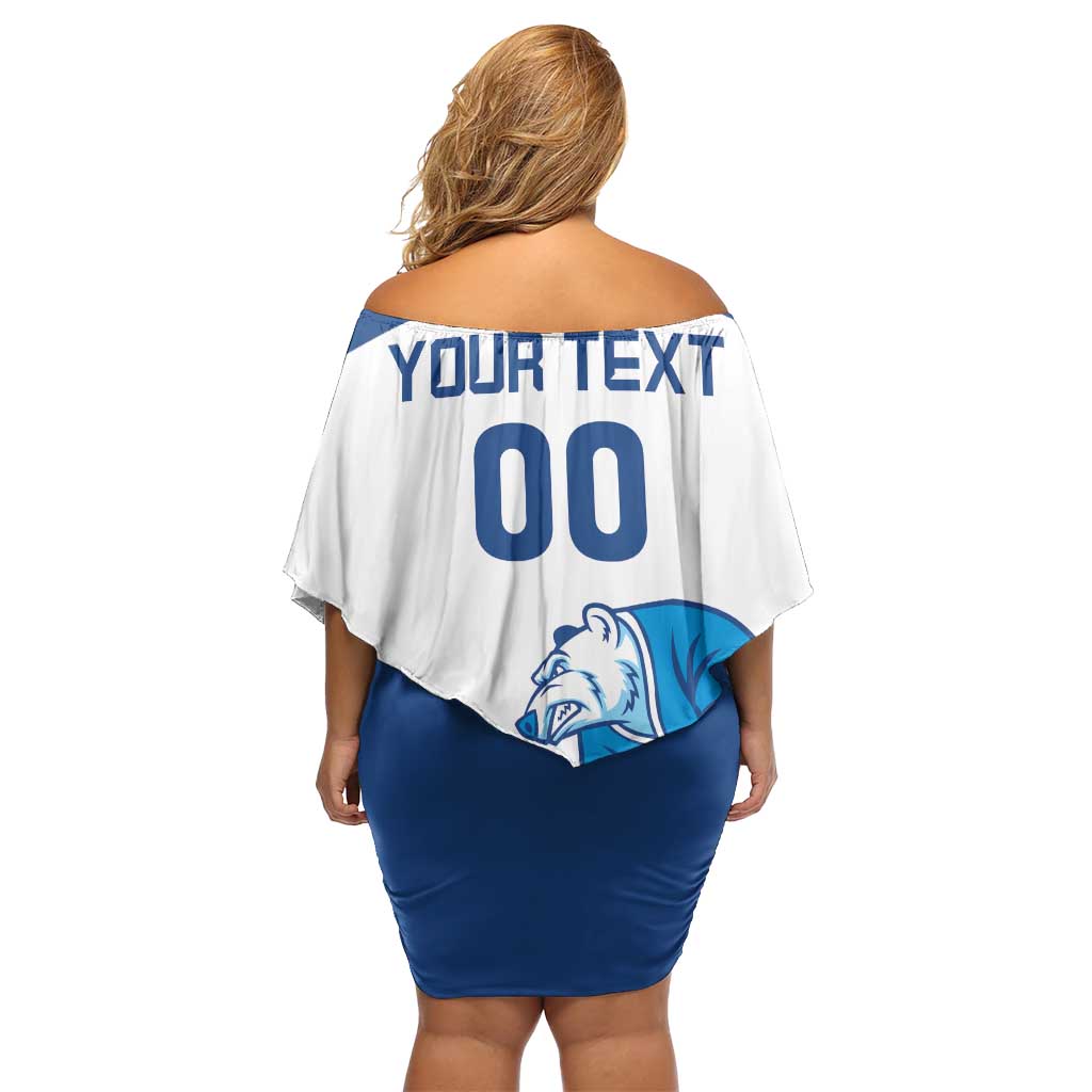 Custom Norway Hockey Off Shoulder Short Dress Norge Polar Bears