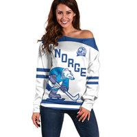 Custom Norway Hockey Off Shoulder Sweater Norge Polar Bears