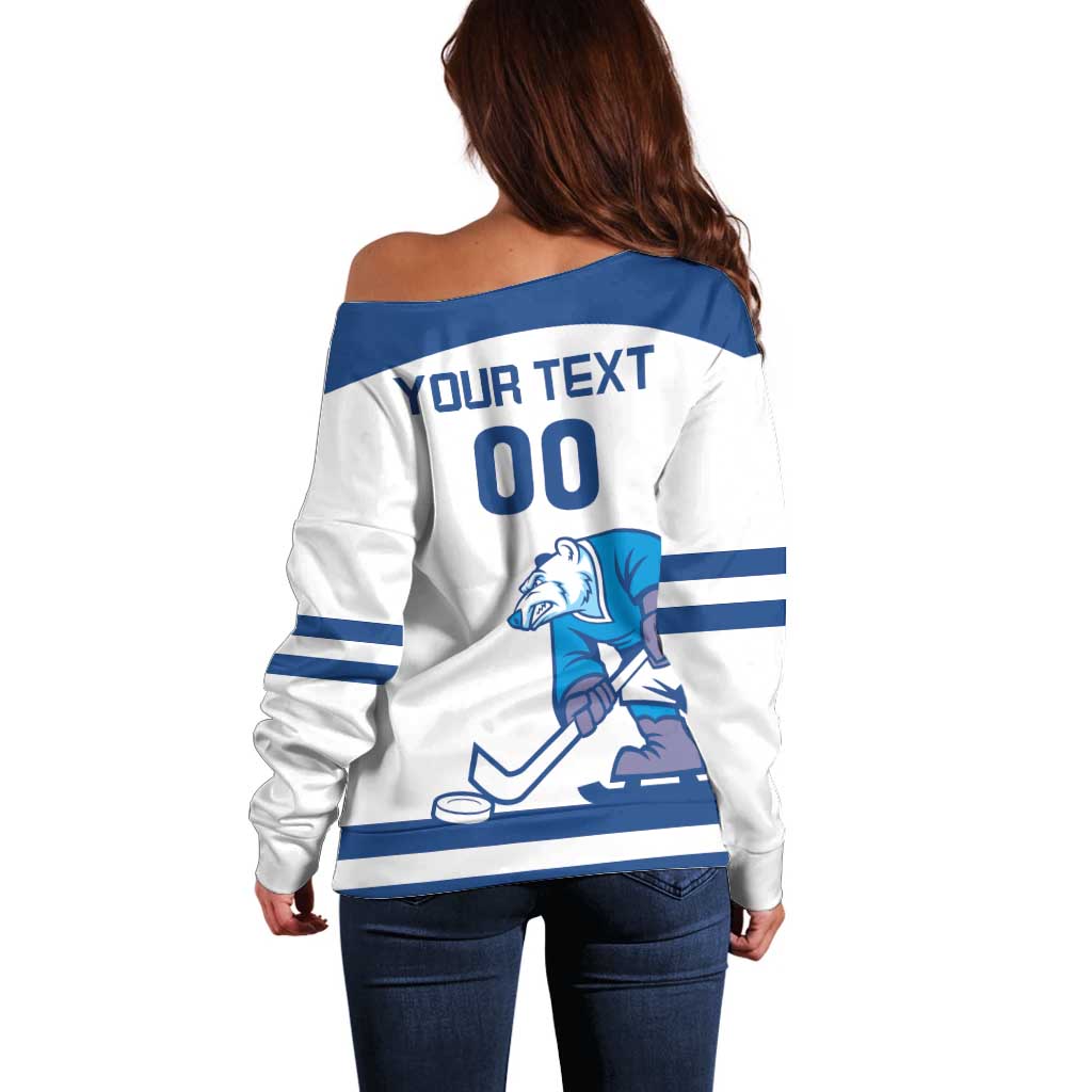 Custom Norway Hockey Off Shoulder Sweater Norge Polar Bears