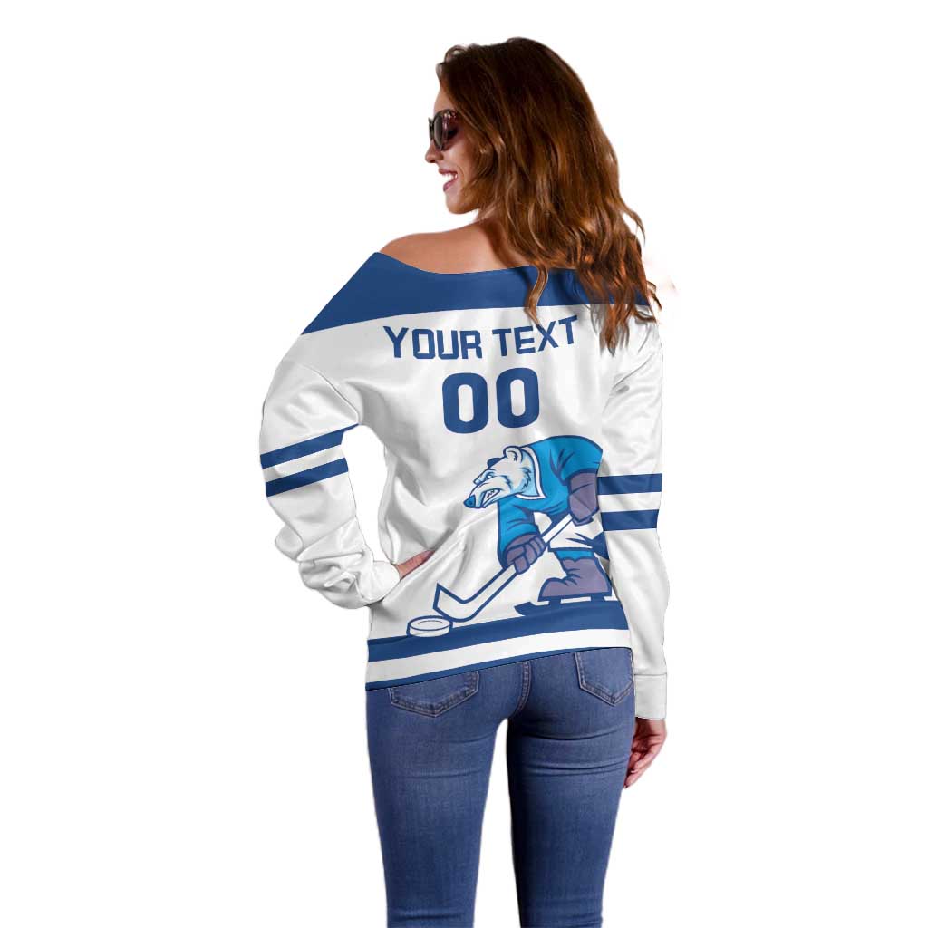 Custom Norway Hockey Off Shoulder Sweater Norge Polar Bears