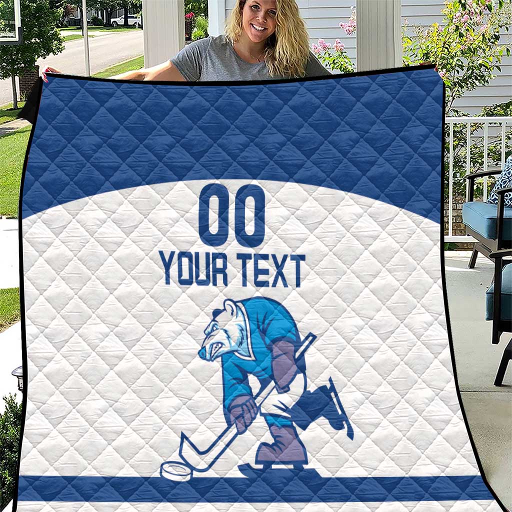 Custom Norway Hockey Quilt Norge Polar Bears